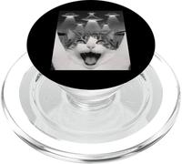 Funny Cat Selfie with UFOs - Alien Adventure tee PopSockets PopGrip para MagSafe