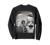 Funny Cat Selfie with UFOs - Alien Adventure tee Sudadera