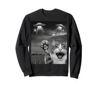 Funny Cat Selfie with UFOs - Alien Adventure tee Sudadera