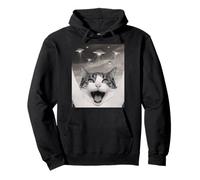 Funny Cat Selfie with UFOs - Alien Adventure tee Sudadera con Capucha