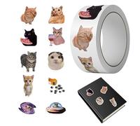 Funny Cat Stickers - 500 Sheet/Roll Decals Decoration, Students Notebook Decoration,for Classroom School Office Journaling Scrapbook Notebook Laptop Waterbottle Workbook Skateboard