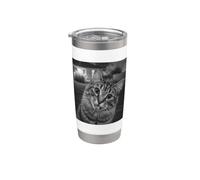 Funny Cat Sticks Out Tongue On Security Camera Vaso térmico de acero inoxidable de doble pared