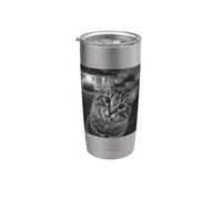 Funny Cat Sticks Out Tongue On Security Camera Vaso térmico de acero inoxidable de doble pared