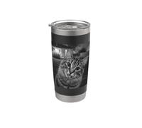 Funny Cat Sticks Out Tongue On Security Camera Vaso térmico de acero inoxidable de doble pared