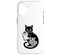 Funny Cat supervisa Cada Movimiento Que Hago Humor Carcasa para iPhone 16