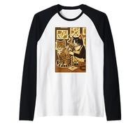 Funny Cat Tattoo Artist Inking Tabby Old School Parlor Humor Camiseta Manga Raglan