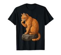 Funny Cat The Thinker Orange Cat Tabby Cat Camiseta