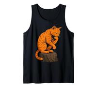 Funny Cat The Thinker Orange Cat Tabby Cat Camiseta sin Mangas