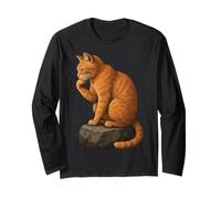 Funny Cat The Thinker Orange Cat Tabby Cat Manga Larga