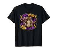 Funny Cat Tiny Roar Big Attitude Pañal Gatito Agere Camiseta