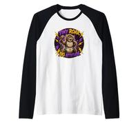 Funny Cat Tiny Roar Big Attitude Pañal Gatito Agere Camiseta Manga Raglan