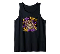 Funny Cat Tiny Roar Big Attitude Pañal Gatito Agere Camiseta sin Mangas