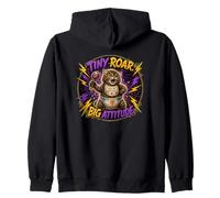 Funny Cat Tiny Roar Big Attitude Pañal Gatito Agere Sudadera con Capucha