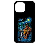Funny Cat UFO Alien Bigfoot Sasquatch Camping Playing Guitar Carcasa para iPhone 13 Pro MAX