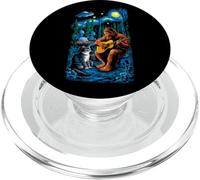 Funny Cat UFO Alien Bigfoot Sasquatch Camping Playing Guitar PopSockets PopGrip para MagSafe