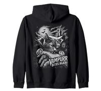 Funny Cat Vampurr Bites Again Halloween Vintage Graphic Sudadera con Capucha