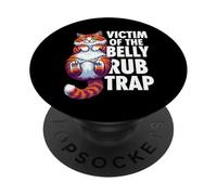 Funny Cat Victim of The Belly Rub Trap Kitten Joke PopSockets PopGrip Adhesivo