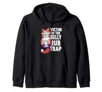 Funny Cat Victim of The Belly Rub Trap Kitten Joke Sudadera con Capucha