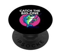 Funny Catch The Big One Fishing Fish PopSockets PopGrip Adhesivo