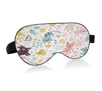 Funny Cats and Dogs Sleep Mask Lightweight Soft Breathable Eye Mask with Adjustable Strap Blackout Eye Mask for Women Men for Travel Night Sleeping