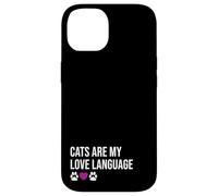 Funny Cats Are My Love Diseño de Lenguaje Carcasa para iPhone 14