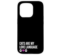 Funny Cats Are My Love Diseño de Lenguaje Carcasa para iPhone 15 Pro