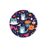 Funny Cats Birds and Flowers - Juego de ambientador colgante, tarjetas redondas de fragancia de lavanda para interiores de automóviles, paquete de 10/24 tarjetas