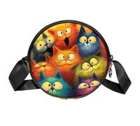 Funny Cats - Bolsos cruzados pequeños con correa ajustable para el hombro y gran capacidad para mujer, Color23, 7x1.8 in