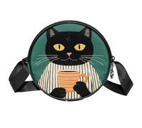 Funny Cats - Bolsos cruzados pequeños con correa ajustable para el hombro y gran capacidad para mujer, Color41, 7x1.8 in