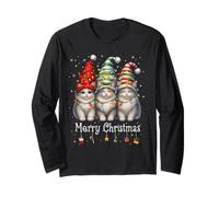 Funny Cats Christmas GNOME Family Matching Holiday Outfit Manga Larga