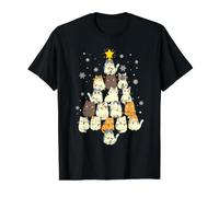 Funny Cats Christmas Tree Camiseta gráfica económica, Hombre, Negro, L