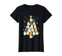 Funny Cats Christmas Tree Camiseta gráfica económica, Mujer, Negro, L