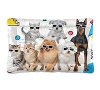 Funny Cats Dogs Dog Bed Mat Soft antideslizante cama para mascotas grandes, jumbo, mediano y pequeño, 36 x 24 pulgadas