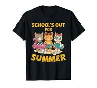 Funny Cats Escuelas Para Maestro De Verano Último Día De Escuela Camiseta