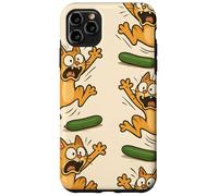 Funny Cats Jumping from Cucumbers Cartoon Pet Humor Carcasa para iPhone 11 Pro MAX