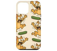 Funny Cats Jumping from Cucumbers Cartoon Pet Humor Carcasa para iPhone 12 Pro MAX