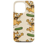 Funny Cats Jumping from Cucumbers Cartoon Pet Humor Carcasa para iPhone 13 Pro