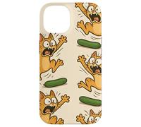 Funny Cats Jumping from Cucumbers Cartoon Pet Humor Carcasa para iPhone 14