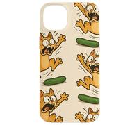 Funny Cats Jumping from Cucumbers Cartoon Pet Humor Carcasa para iPhone 14 Plus