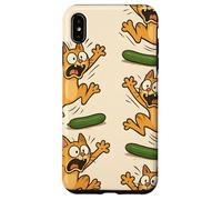 Funny Cats Jumping from Cucumbers Cartoon Pet Humor Carcasa para iPhone XS MAX