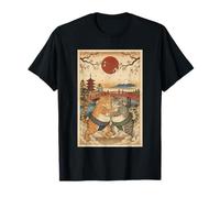 Funny Cats Sumo Wrestling Arte japonés Anime Ukiyo-e Gráfico Camiseta