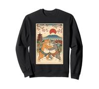 Funny Cats Sumo Wrestling Arte japonés Anime Ukiyo-e Gráfico Sudadera