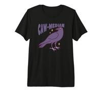 Funny Caw-Median Crow Estadísticas Juego de Palabras matemáticas Camiseta Premium
