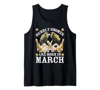 Funny Champagne Birthday Gnomes For Women Are Born In March Camiseta sin Mangas