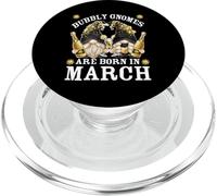 Funny Champagne Birthday Gnomes For Women Are Born In March PopSockets PopGrip para MagSafe