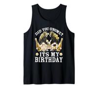 Funny Champagne Grandparents Did You GNOME It`s My Birthday Camiseta sin Mangas