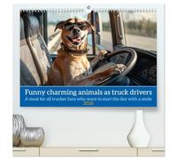 Funny charming animals as truck drivers (High Quality Premium Wall Calendar 2026 DIN A2 landscape),CALVENDO 12 Month Wall Calendar: For all lorry and ... fans who want to start the day with a smile