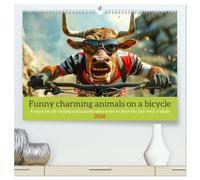 Funny charming animals on a bicycle (High Quality Premium Wall Calendar 2026 DIN A2 landscape),CALVENDO 12 Month Wall Calendar: A must for all cycling ... who want to start the day with a smile