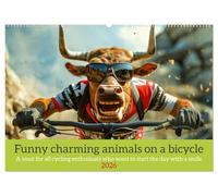 Funny charming animals on a bicycle (Wall Calendar 2026 DIN A2 landscape), CALVENDO 12 Month Wall Calendar: A must for all cycling enthusiasts who want to start the day with a smile