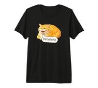 Funny Cheesy Cat Smile Meme Silly Weird Chubby Cat Face Camiseta Premium